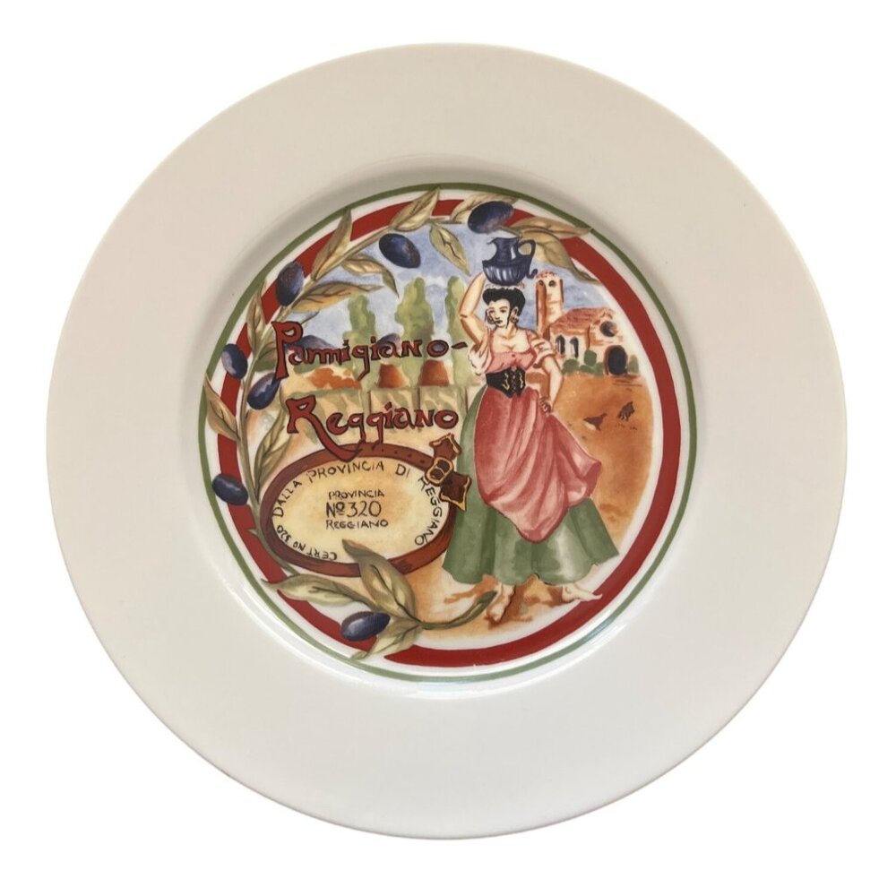 Restoration Hardware Set Of 4 Cheese Plates - Brie Stilton Emmental Parmigiano - Picture 4 of 8